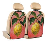 Woshuwo Retro-Style Disco Ball Lemon Car Seat Back Kick Protectors,2 Pack Kick Mats With Storage Pockets For Vehicles To Protect From Dirt Mud Scratches
