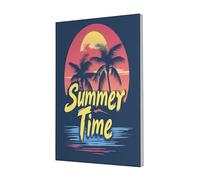 Woshuwo Retro Summer Time Palm Trees Sunset Canvas Wall Art Poster Aesthetic Print Painting For Dorm Bedroom Living Room,30x45cm Framed