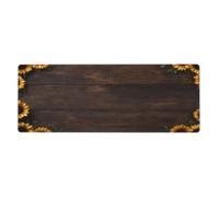 Woshuwo Rustic Wooden With Yellow Sunflowers Large Mouse Pad | Long Extended Mouse Mat For Keyboard Table Waterproof Mousepad Office, 31.5x11.8 In
