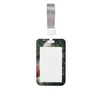 Woshuwo Santa Claus Peaking Behind Christmas Tree Sliding Id Badge Holder Hard Plastic Work Card Case Name Tag Protector for Nurses Office