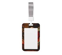 Woshuwo Santa Claus Reading by The Christmas Tree Sliding Id Badge Holder Hard Plastic Work Card Case Name Tag Protector for Nurses Office