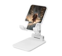 Woshuwo Santa Claus Walking The Snow Forest Foldable Cell Phone Stand Adjustable Angle Height Desktop Portable Cellphone Cradle Compatible With All Smartphone White-Style