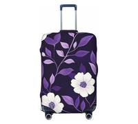 Woshuwo Scandinavian Floral Dark Lavender Flowers Luggage Cover | Elastic Dustproof Scratch-Resistant Suitcase Protector Fit 22-24 Inch