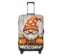 Woshuwo Scandinavian Little Gnome Orange Hat Pumpkins Elastic Travel Luggage Covers Dustproof Scratch-Resistant Suitcase Protector Fit 22-24 Inch