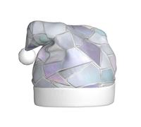 Woshuwo Shattered Mirror Ice Texture Santa Hat Adult Xmas Headwear Novelty Christmas Hat