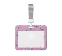 Woshuwo Silver Holographic Tiger Faces Sliding Id Badge Holder Hard Plastic Work Card Case Name Tag Protector for Nurses Office