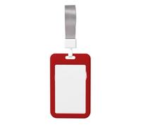Woshuwo Simple Heart Line Art Sliding Id Badge Holder Hard Plastic Work Card Case Name Tag Protector for Nurses Office