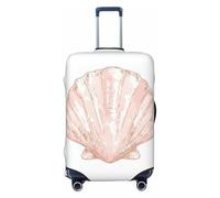 Woshuwo Simple Minimalist Camino Shell Peach Elastic Travel Luggage Covers Dustproof Scratch-Resistant Suitcase Protector Fit 22-24 Inch