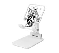 Woshuwo Simple Skeleton Thinking Foldable Cell Phone Stand Adjustable Angle Height Desktop Portable Cellphone Cradle Compatible With All Smartphone White-Style