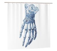 Woshuwo Skeleton Hand With Lace Glove Shower Curtain | Bathroom Waterproof Washable Bathtubs Polyester Curtains With 12 Hooks 72x72 Inches