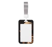 Woshuwo Skeleton Making The Peace Sign Sliding Id Badge Holder Hard Plastic Work Card Case Name Tag Protector for Nurses Office