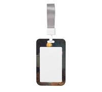 Woshuwo Skeleton Reading A Newspaper Toilet Dark Academia Sliding Id Badge Holder Hard Plastic Work Card Case Name Tag Protector for Nurses Office