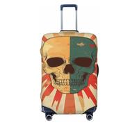 Woshuwo Skull Retro Sunrays Elastic Travel Luggage Covers Dustproof Scratch-Resistant Suitcase Protector Fit 22-24 Inch