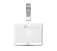 Woshuwo Smiling Ghost Cartoon Sliding Id Badge Holder Hard Plastic Work Card Case Name Tag Protector for Nurses Office