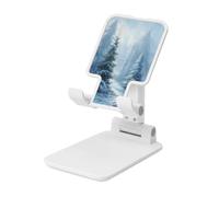 Woshuwo Snow-Covered Pine Trees Foldable Cell Phone Stand Adjustable Angle Height Desktop Portable Cellphone Cradle Compatible With All Smartphone White-Style
