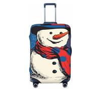 Woshuwo Snowman with Scarf Retro Pop Art Elastic Travel Luggage Covers Dustproof Scratch-Resistant Suitcase Protector Fit 22-24 Inch