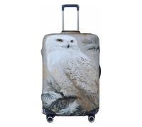 Woshuwo Snowy Owl Perched On Frosted Pine Elastic Travel Luggage Covers Dustproof Scratch-Resistant Suitcase Protector Fit 22-24 Inch