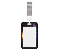 Woshuwo Soccer Ball On Fire Sliding Id Badge Holder Hard Plastic Work Card Case Name Tag Protector for Nurses Office