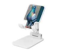 Woshuwo Standing Pigeon Foldable Cell Phone Stand Adjustable Angle Height Desktop Portable Cellphone Cradle Compatible With All Smartphone White-Style