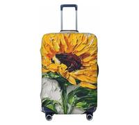 Woshuwo Sunflower Bright Yellow Petals Elastic Travel Luggage Covers Dustproof Scratch-Resistant Suitcase Protector Fit 22-24 Inch