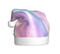 Woshuwo Swirling Waves Of Light Pink Lavender Hues Santa Hat Adult Xmas Headwear Novelty Christmas Hat