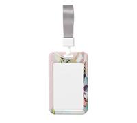 Woshuwo Tabby Cat with A Velvet Bow Sliding Id Badge Holder Hard Plastic Work Card Case Name Tag Protector for Nurses Office