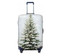 Woshuwo Tall Christmas Tree with Lights Elastic Travel Luggage Covers Dustproof Scratch-Resistant Suitcase Protector Fit 22-24 Inch