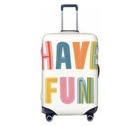 Woshuwo Text Have Fun Pastel Rainbow Letters Minimal Elastic Travel Luggage Covers Dustproof Scratch-Resistant Suitcase Protector Fit 22-24 Inch