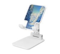 Woshuwo The Snowy Forest Vintage Foldable Cell Phone Stand Adjustable Angle Height Desktop Portable Cellphone Cradle Compatible With All Smartphone White-Style