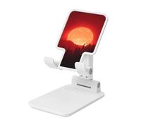 Woshuwo The Sun Above Mountain Foldable Cell Phone Stand Adjustable Angle Height Desktop Portable Cellphone Cradle Compatible With All Smartphone White-Style