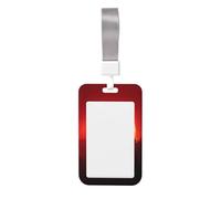 Woshuwo The Sun Above Mountain Sliding Id Badge Holder Hard Plastic Work Card Case Name Tag Protector for Nurses Office