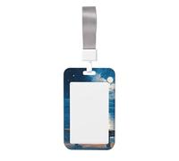 Woshuwo Three Cats Sitting On A Bench Sliding Id Badge Holder Hard Plastic Work Card Case Name Tag Protector for Nurses Office