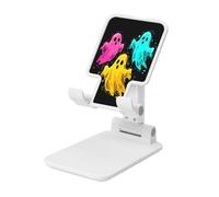 Woshuwo Three Colorful Ghosts Foldable Cell Phone Stand Adjustable Angle Height Desktop Portable Cellphone Cradle Compatible With All Smartphone White-Style