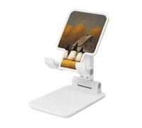 Woshuwo Three Cute Ghosts Black Hats House Trees Foldable Cell Phone Stand Adjustable Angle Height Desktop Portable Cellphone Cradle Compatible With All Smartphone White-Style