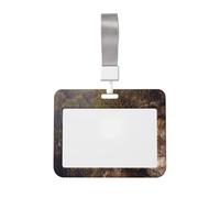 Woshuwo Three Cute Ghosts On Ancient Cliff Sliding Id Badge Holder Hard Plastic Work Card Case Name Tag Protector for Nurses Office