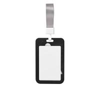 Woshuwo Three Cute White Ghosts Simple Sliding Id Badge Holder Hard Plastic Work Card Case Name Tag Protector for Nurses Office