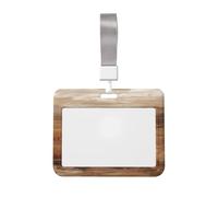 Woshuwo Three Ghosts Standing Among Fall Fields Vintage Sliding Id Badge Holder Hard Plastic Work Card Case Name Tag Protector for Nurses Office