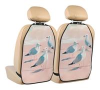 Woshuwo Three Seagulls On The Beach Car Seat Back Kick Protectors,2 Pack Kick Mats With Storage Pockets For Vehicles To Protect From Dirt Mud Scratches