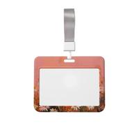 Woshuwo Three White Ghosts in The Field with Daisies Sliding Id Badge Holder Hard Plastic Work Card Case Name Tag Protector for Nurses Office