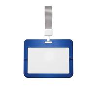 Woshuwo Tiger After Blue Wall Minimal Sliding Id Badge Holder Hard Plastic Work Card Case Name Tag Protector for Nurses Office