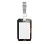 Woshuwo Tiger Funny Animal Sliding Id Badge Holder Hard Plastic Work Card Case Name Tag Protector for Nurses Office