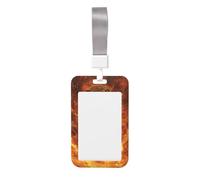 Woshuwo Tiger Jumping from Fire Sliding Id Badge Holder Hard Plastic Work Card Case Name Tag Protector for Nurses Office