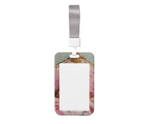 Woshuwo Tiger Reading Book On Bed Sliding Id Badge Holder Hard Plastic Work Card Case Name Tag Protector for Nurses Office