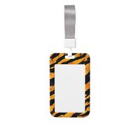 Woshuwo Tiger Stripe Camouflage Sliding Id Badge Holder Hard Plastic Work Card Case Name Tag Protector for Nurses Office