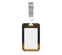 Woshuwo Two Cute Ghosts Walking Forest Path Sliding Id Badge Holder Hard Plastic Work Card Case Name Tag Protector for Nurses Office