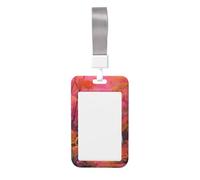 Woshuwo Two Cute White Ghosts in The Woods Sliding Id Badge Holder Hard Plastic Work Card Case Name Tag Protector for Nurses Office