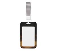 Woshuwo Two Cute White Ghosts in The Woods Sliding Id Badge Holder Hard Plastic Work Card Case Name Tag Protector for Nurses Office