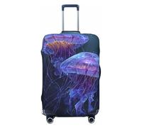 Woshuwo Two Glowing Jellyfish Elastic Travel Luggage Covers Dustproof Scratch-Resistant Suitcase Protector Fit 22-24 Inch