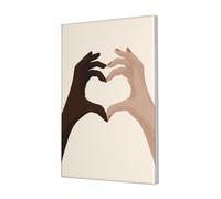 Woshuwo Two Hands Forming Heart Shape Canvas Wall Art Poster Aesthetic Print Painting For Dorm Bedroom Living Room,30x45cm Framed