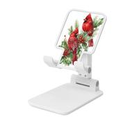 Woshuwo Two Red Birds On The Holly Branches Foldable Cell Phone Stand Adjustable Angle Height Desktop Portable Cellphone Cradle Compatible With All Smartphone White-Style